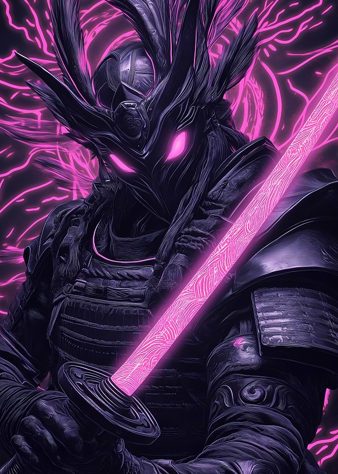 Samurai with Glowing Sword Toucan Animal