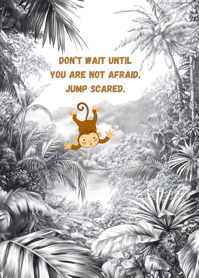 Scared Monkey In Jungle