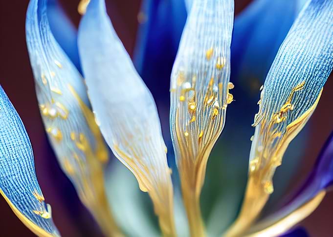 Blue and Gold Flower Close-up