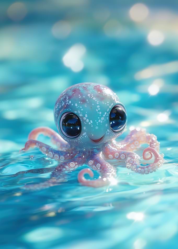 Cute Cartoon Baby Octopus