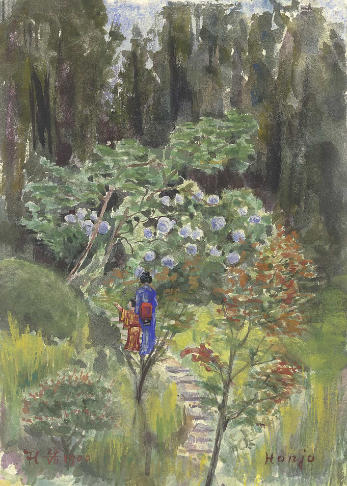 Japanese Garden Watercolor