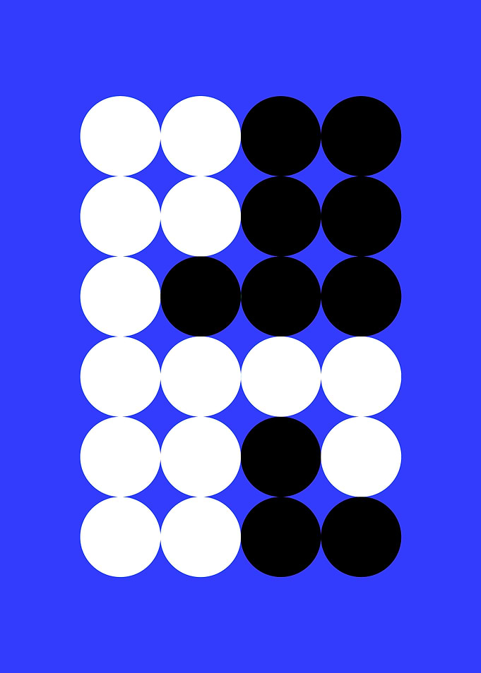 Pop Geometric Black and White Circles