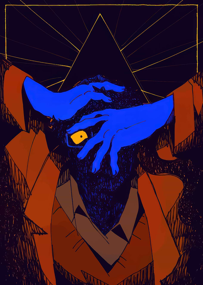 Blue Hands, Yellow Eye
