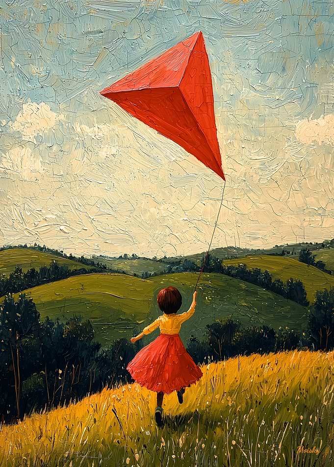 Flying Free – Naïf Childhood Joy Art