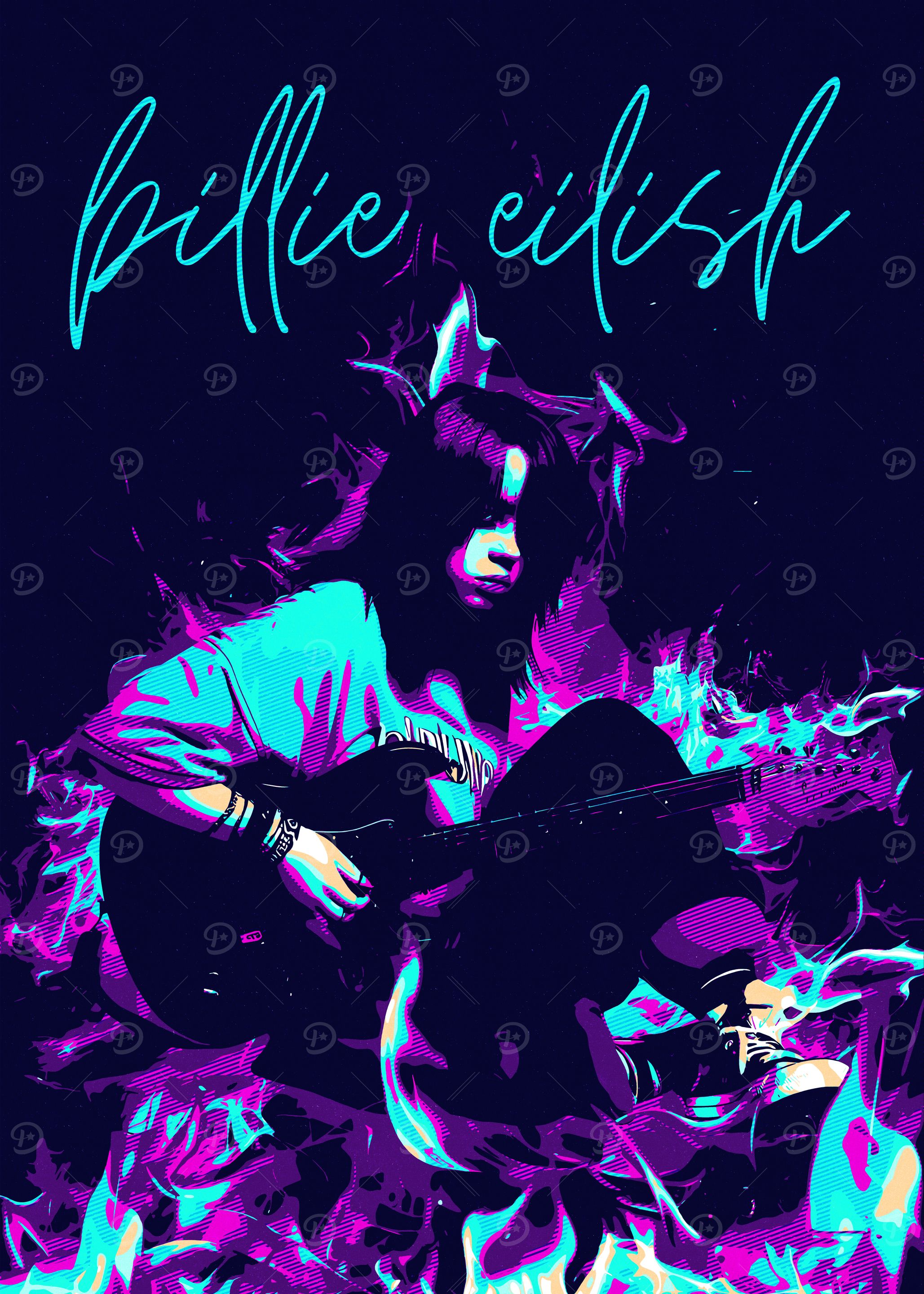 Billie Eilish retro art