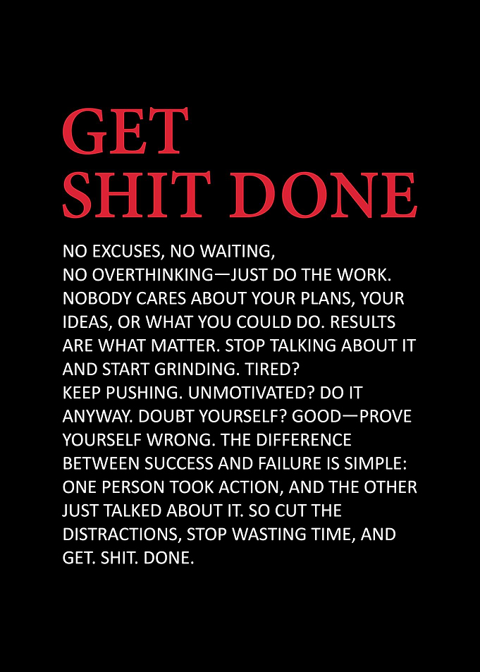 Get Shit Done Motivation Poster
