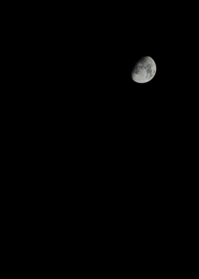 Crescent Moon in Night Sky