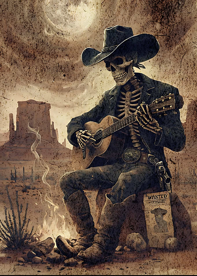 Skeleton Cowboy Guitarist