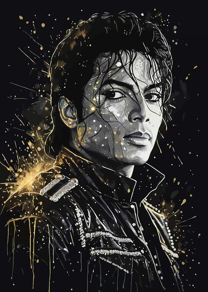 Michael Jackson Splatter Portrait