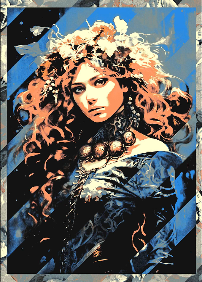 Woman with Flowers in Hair
