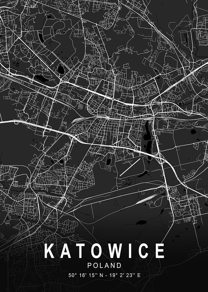 Katowice Dark City Map