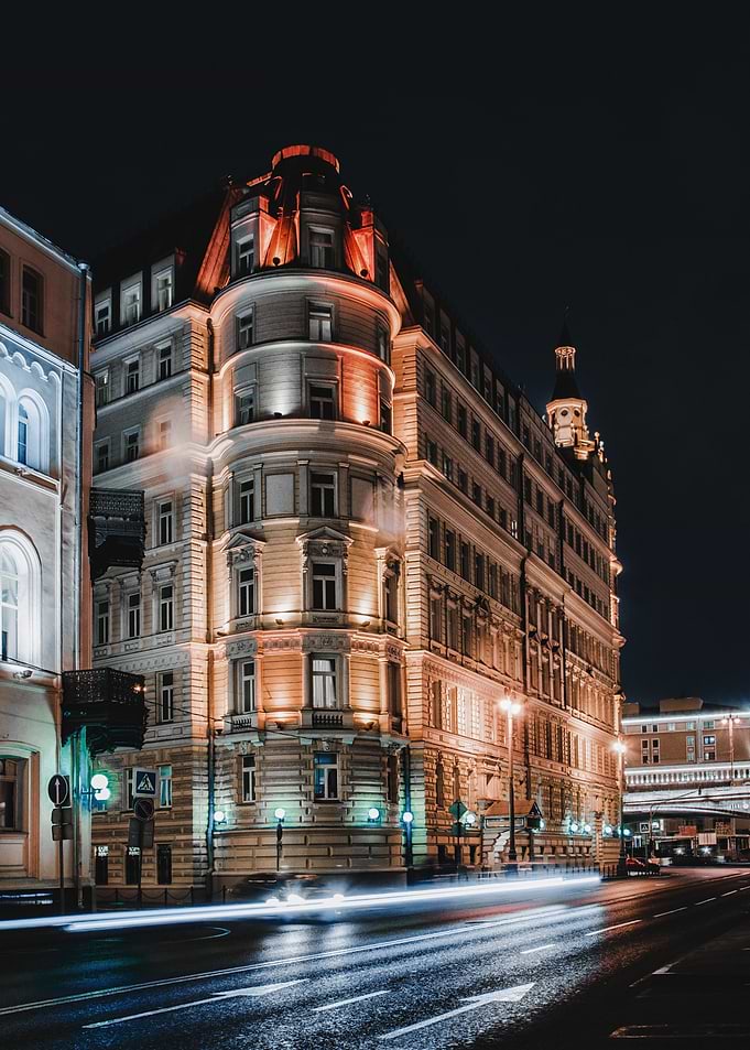 Night Cityscape with Building