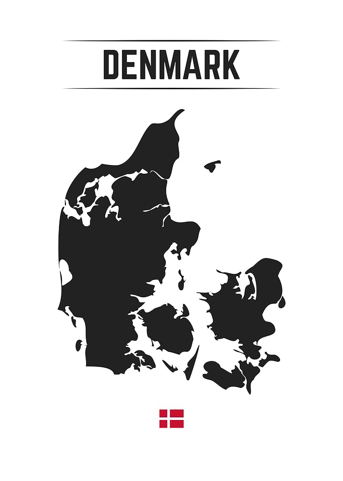 Denmark Map Print