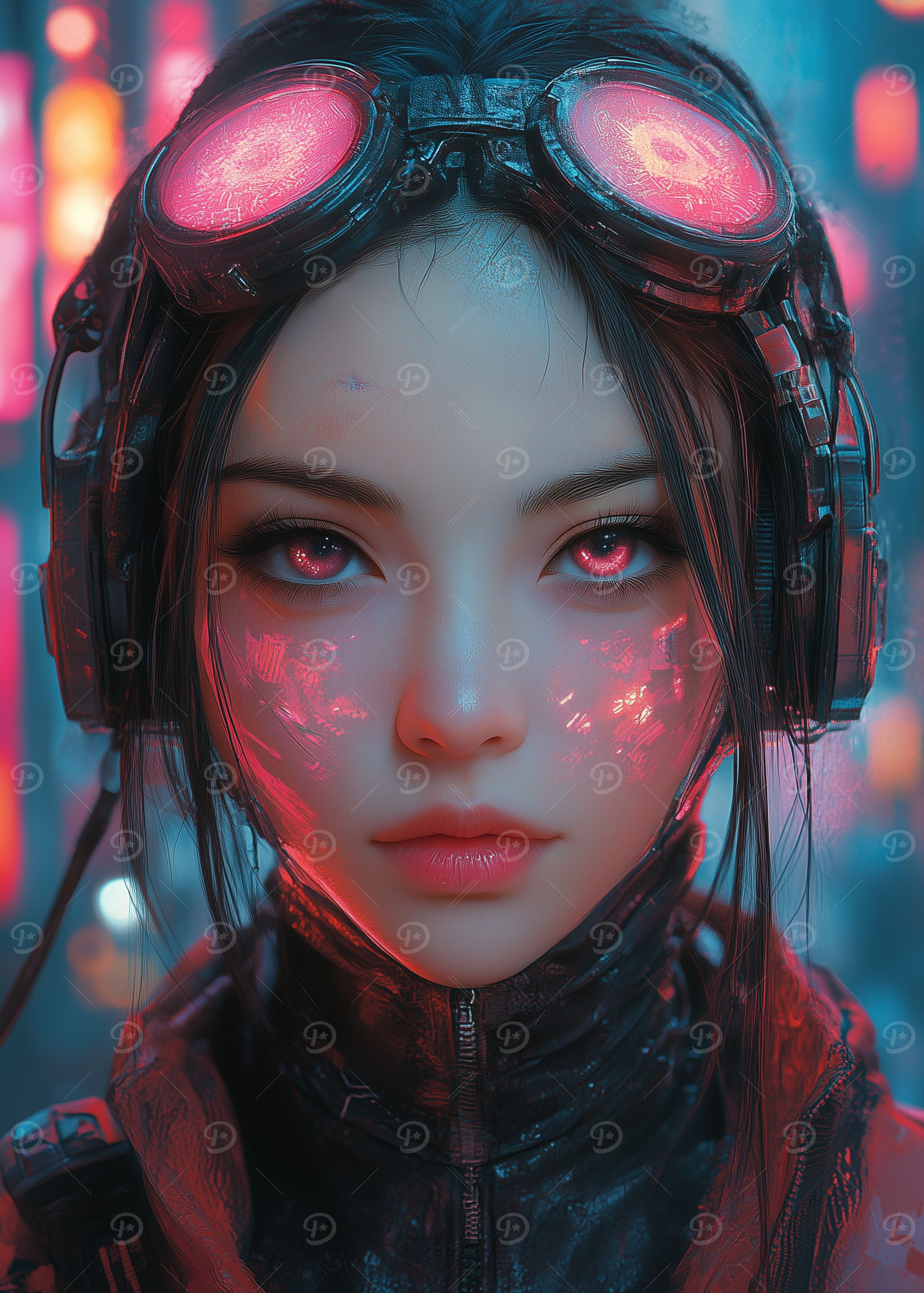 Cyberpunk Woman with Goggles