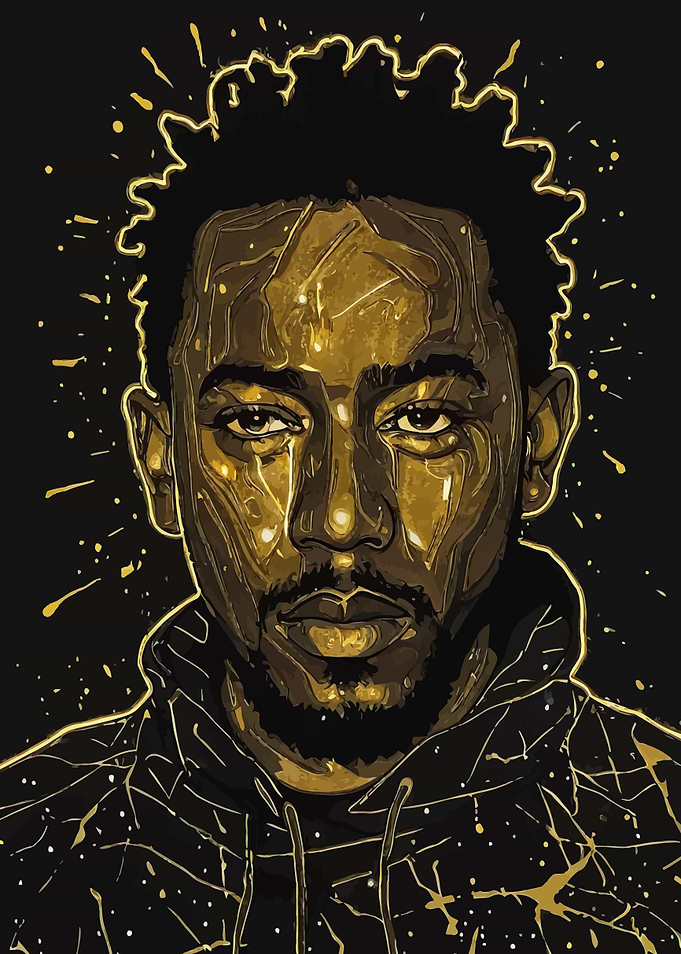 Kendrck Lamar Duckworth Golden Portrait