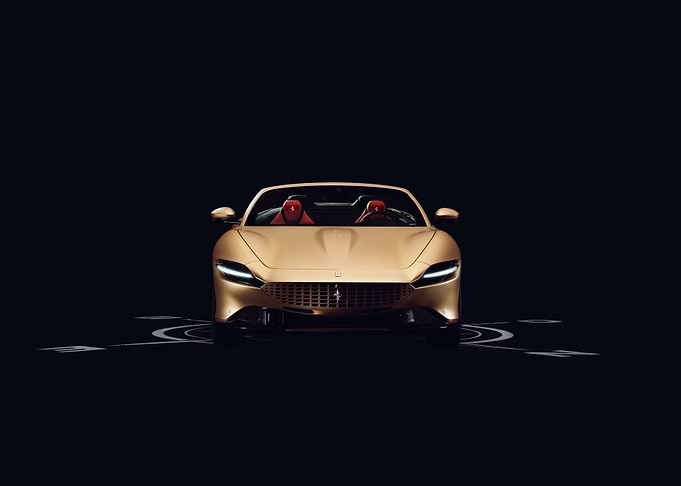 Golden Ferrari Roma Spider