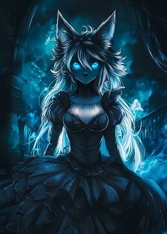 Blue-Eyed Anime Wolf Girl
