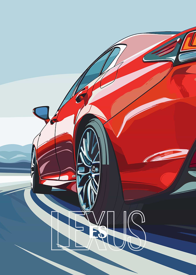 Lexus ES Car Illustration