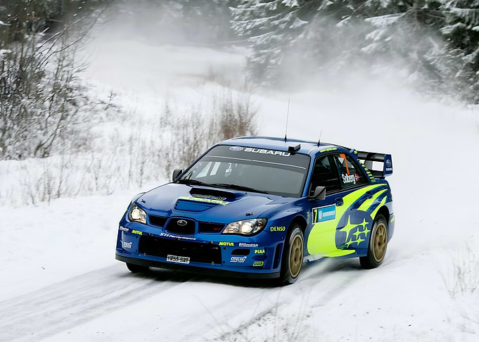 Subaru Rally Car in Snow