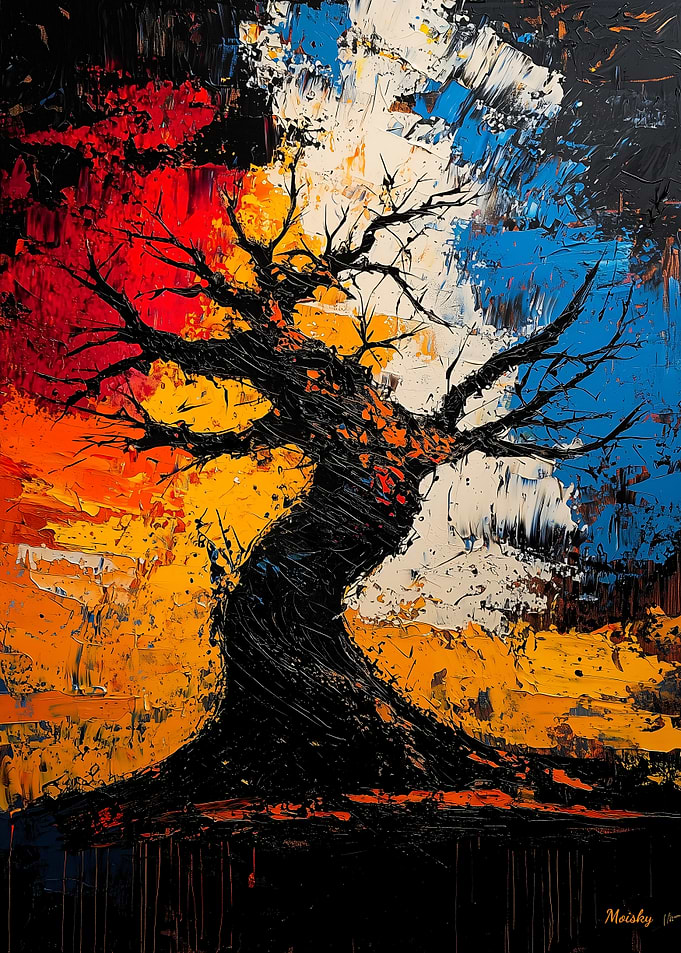 Twisted Resilience – Expressionist Abstract Tree Art