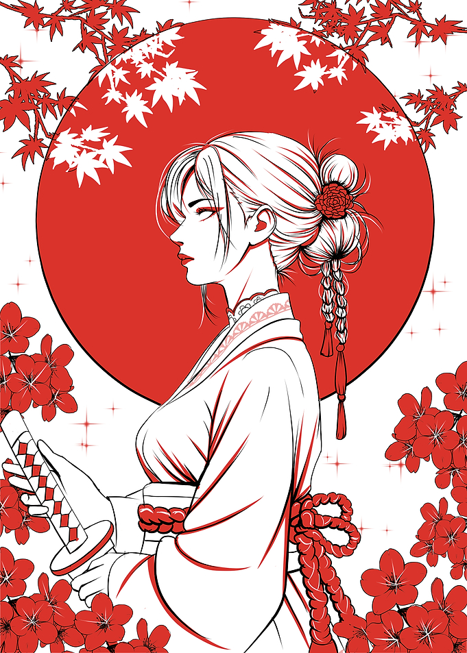 Samurai Woman with Sword