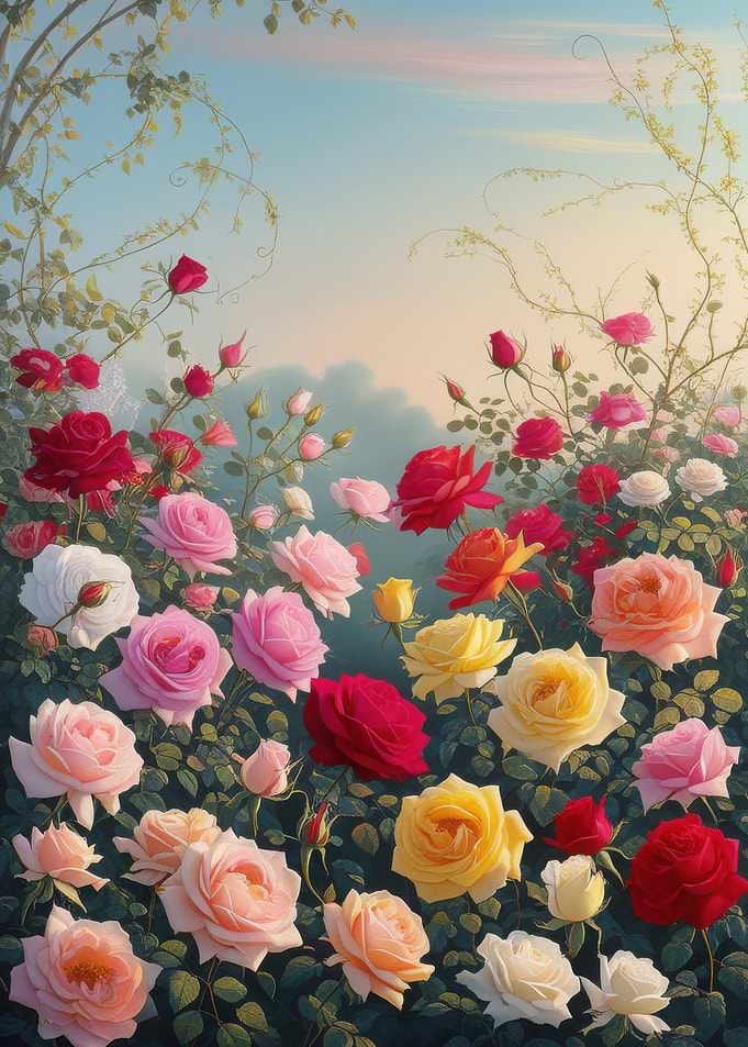 Colorful Rose Garden