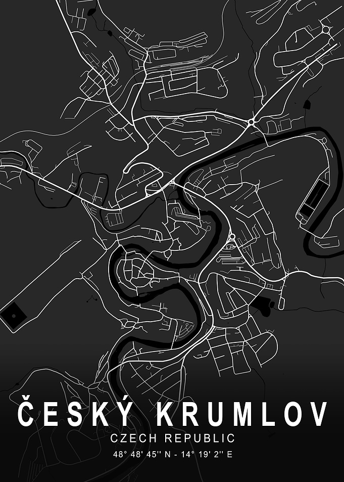 Český Krumlov Dark City Map