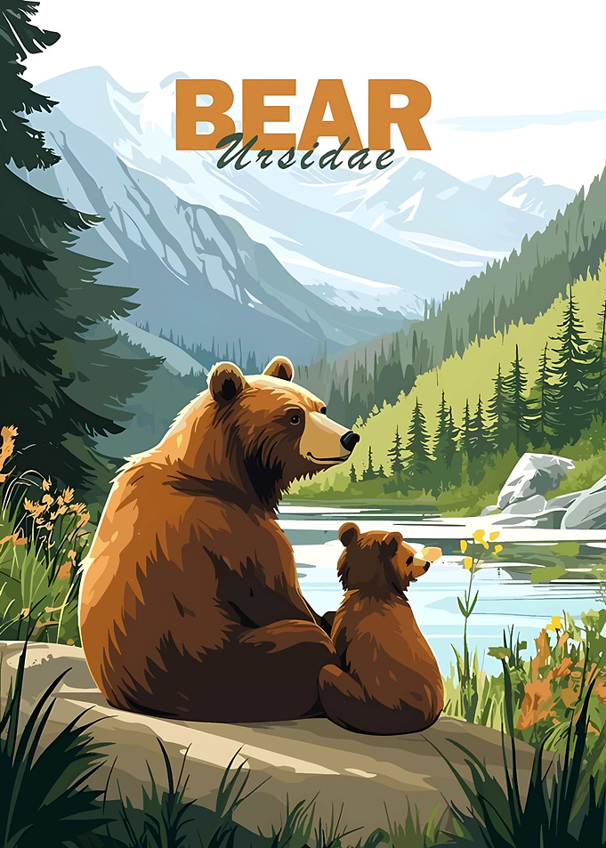 Bear Family in Nature