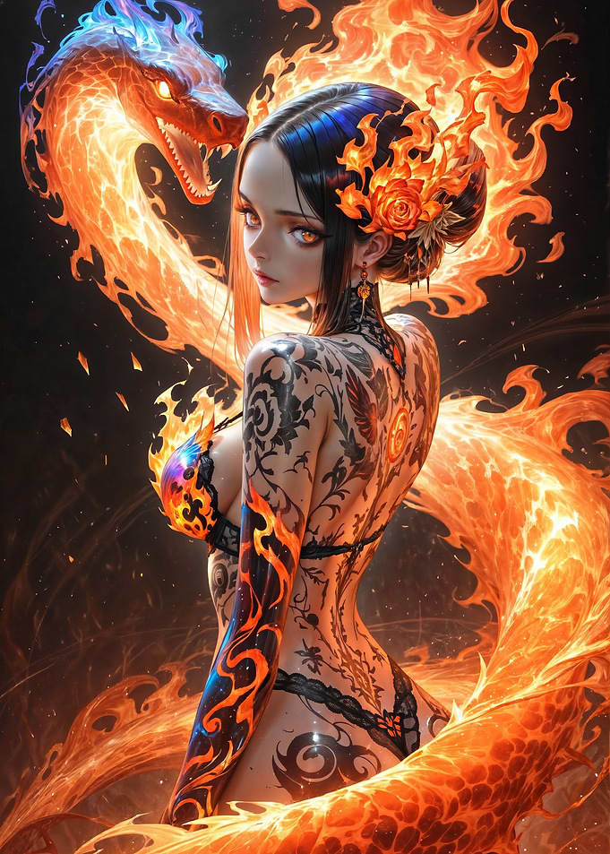Fire Dragon & Woman