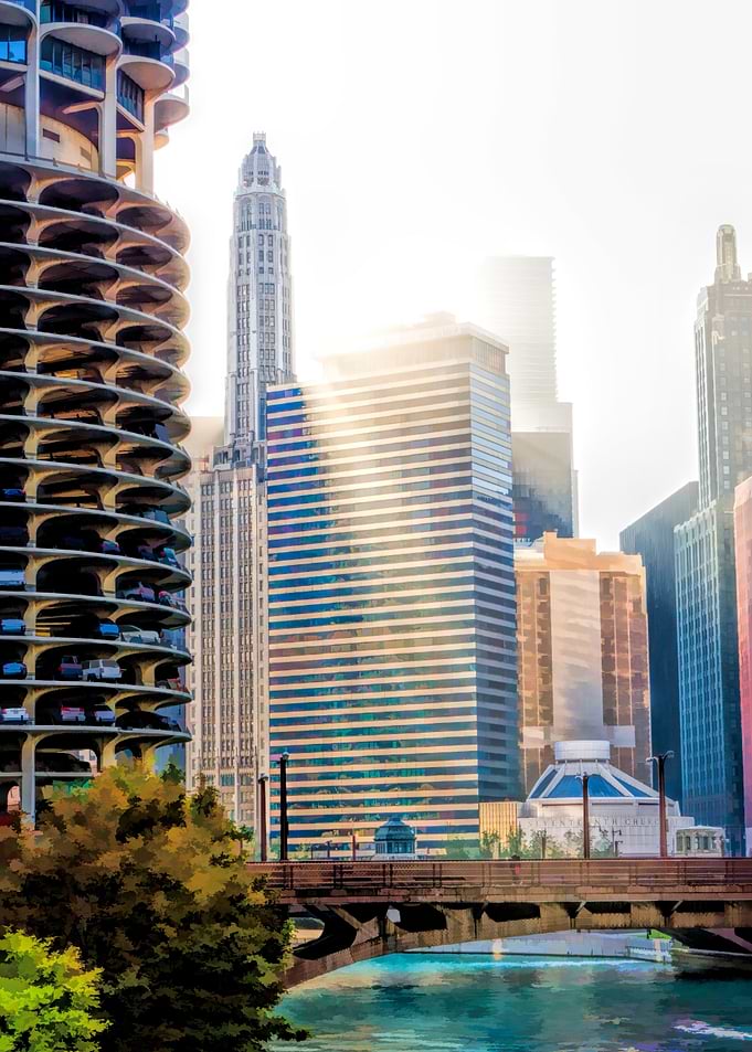 Chicago River Morning Rays