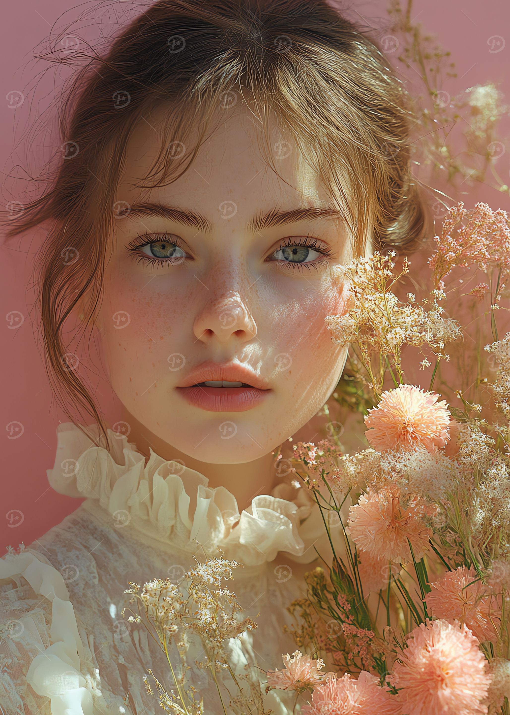 Portrait of a Young Woman with Flowers