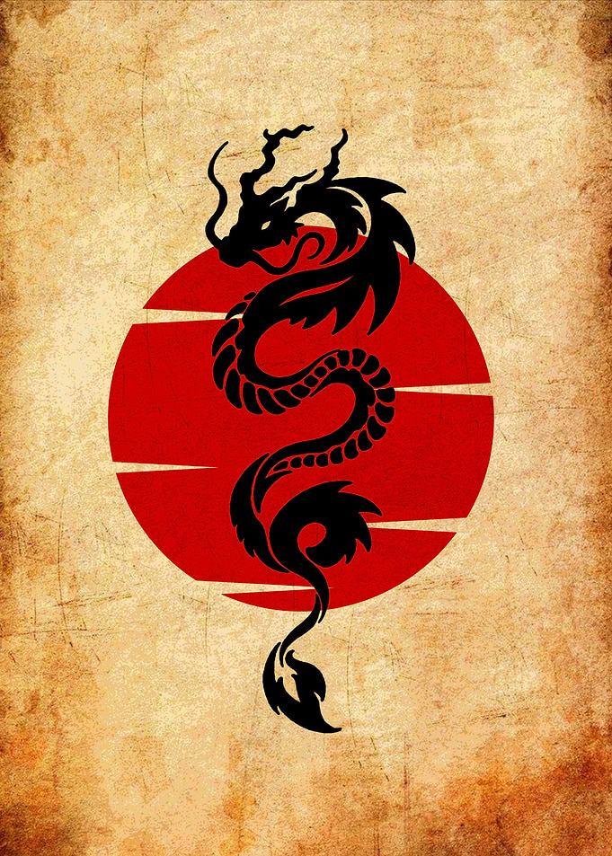 Black Dragon Rising Sun
