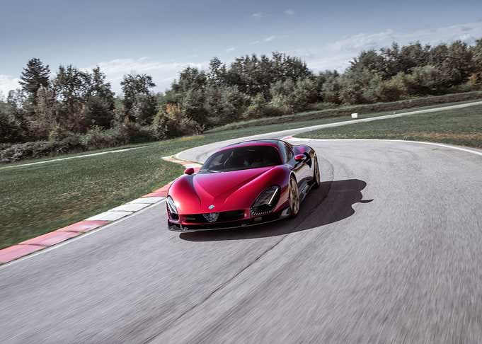 Red Sports Car on Track