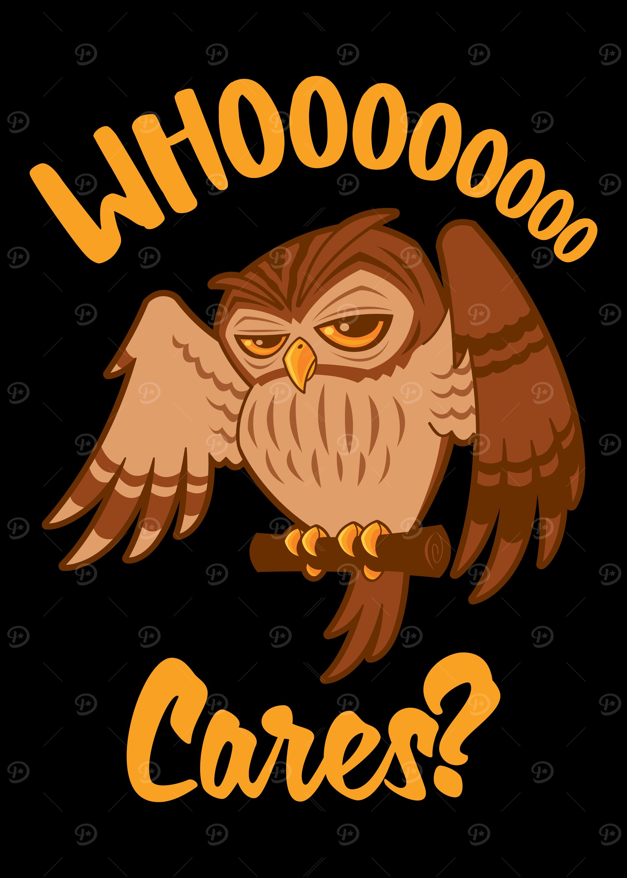 Who Cares Funny Cartoon Owl Design