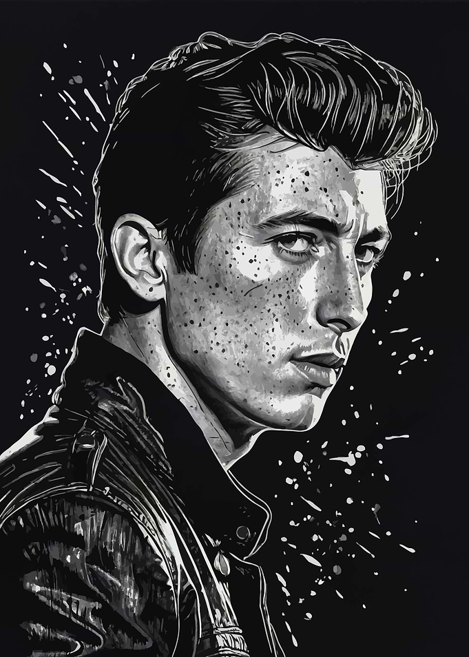 Alex Turner Black and White Portrait