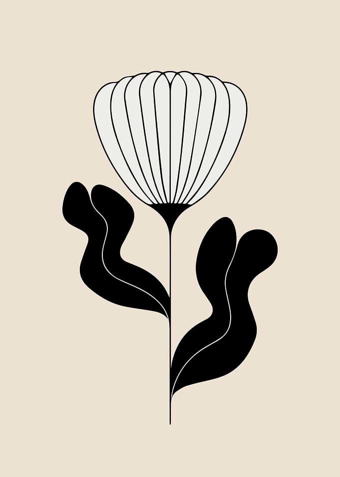 Minimalist Scandinavian Flower Illustration