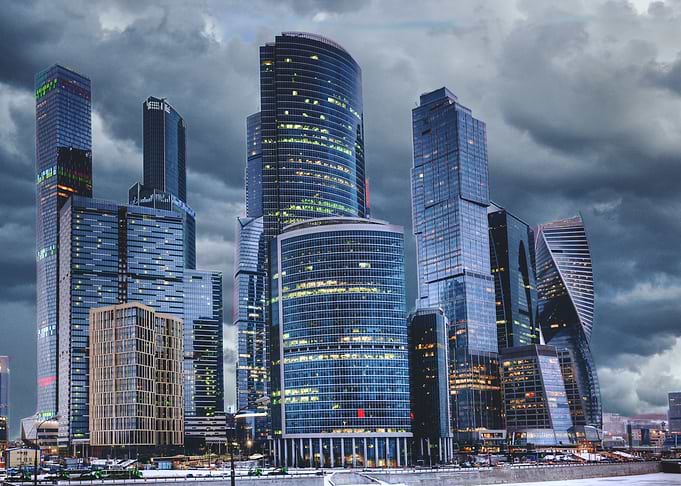 Modern Skyscrapers in City