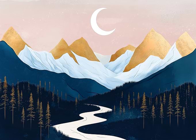 Mountain River Landscape