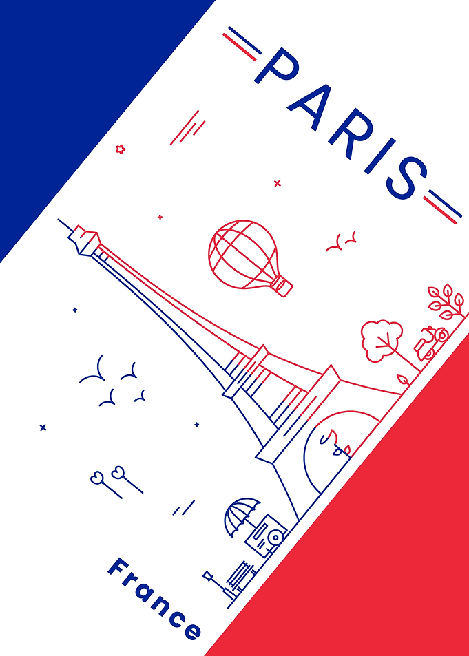 Paris Eiffel Tower Line Art