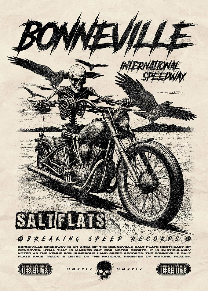 Bonneville Salt Flats Speedway Skull Rider