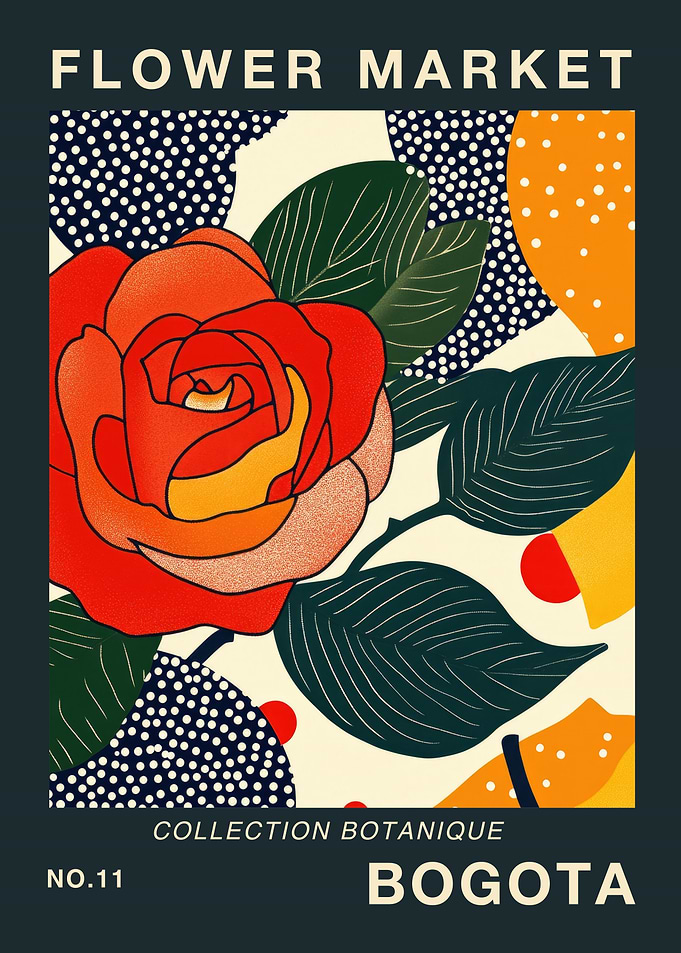 Bogota Flower Market Poster