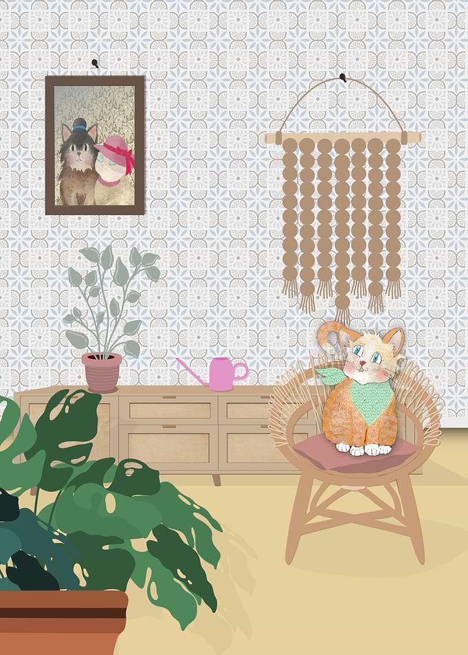 Cat in a Cozy Room