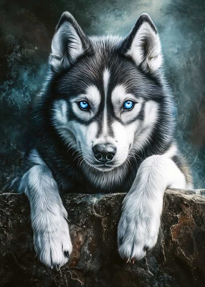 Husky with Blue Eyes