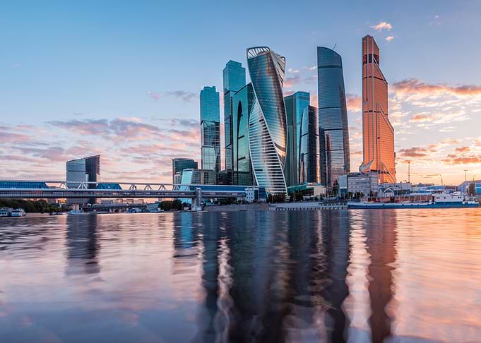 Moscow Skyline at Sunset