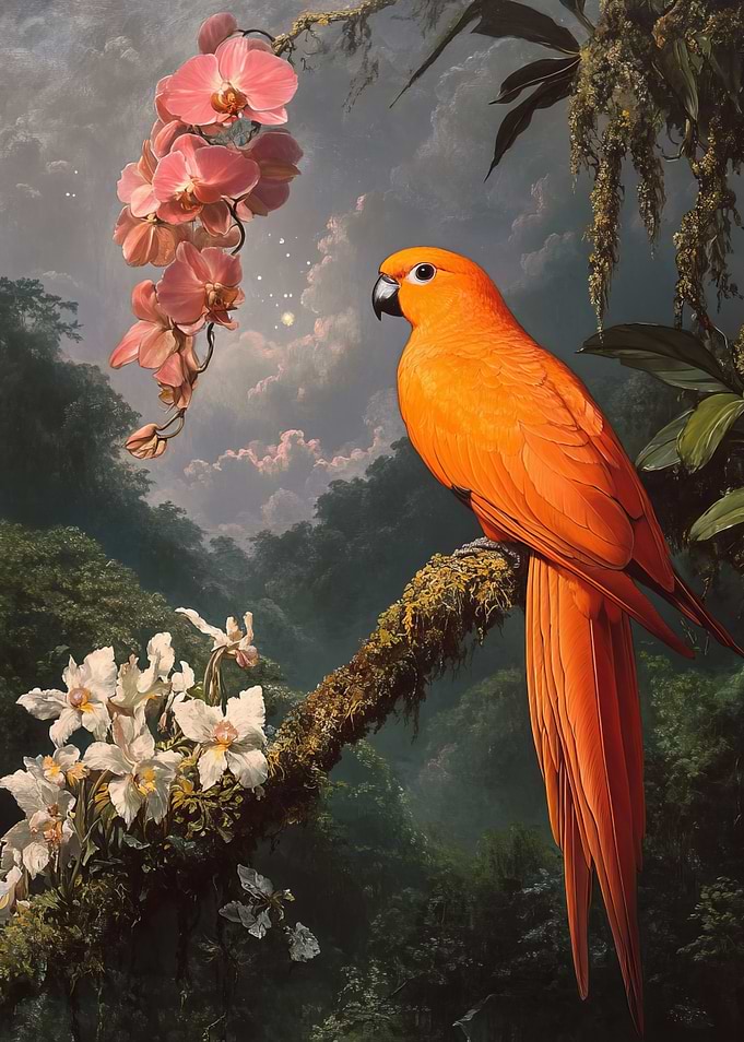 Orange Parrot in Jungle