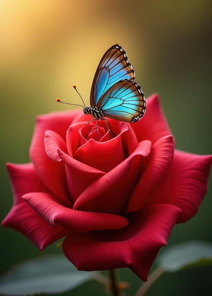 Butterfly on Rose