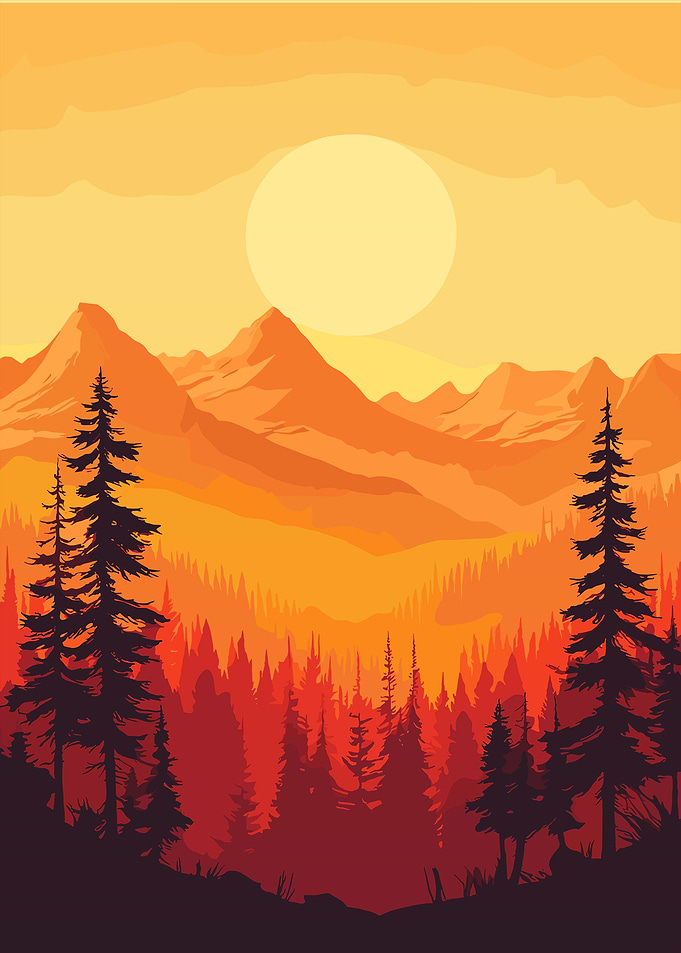 Sunset Mountain Landscape