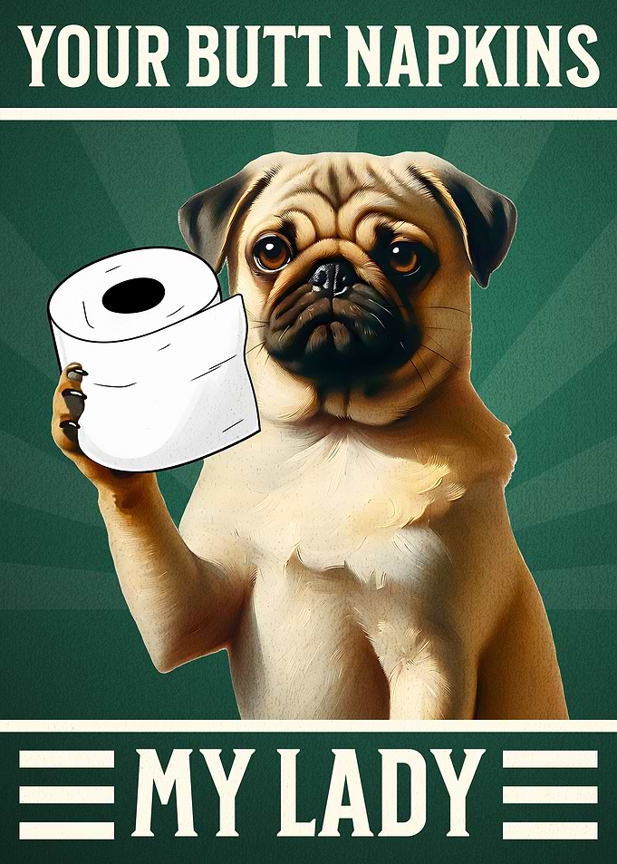 Funny Pug Bathroom Joke