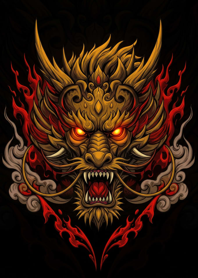 Golden Dragon Head