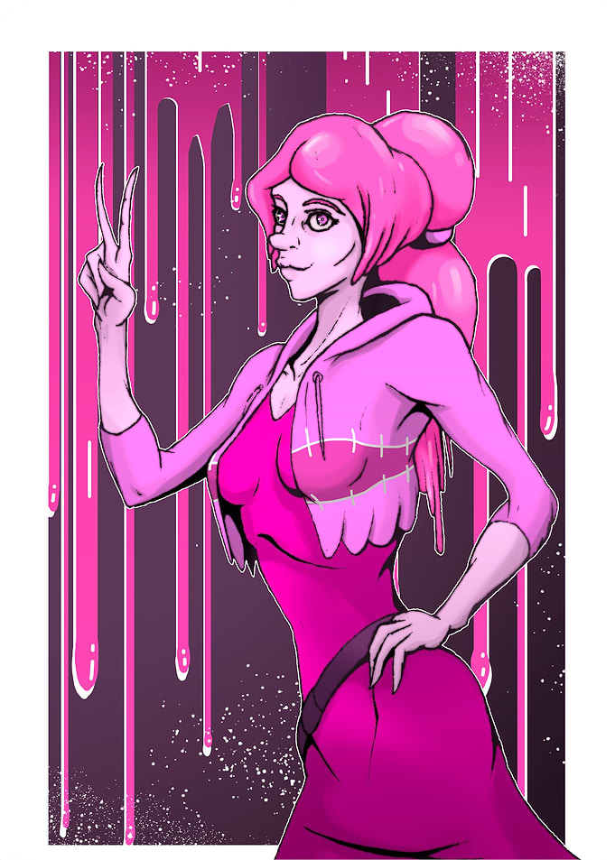 Pink Drip Art